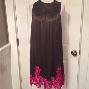 INGWA MELERO DRESS SILK MINI SHIFT GREEN PINK SLEEVELESS Size S